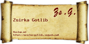 Zsirka Gotlib névjegykártya